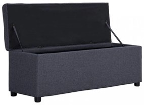 sötétszürke poliészter pad tárolórekesszel 116 cm