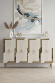 Seza 120 - White, Travertine, Gold