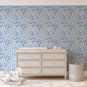 Fotótapéta - Világoskék mozaikos virágok (147x102 cm)