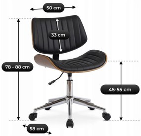 Fekete Eco-bőr Irodai Forgószék TEKSAS