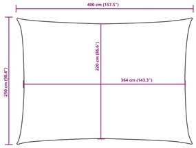 narancssárga téglalap alakú oxford-szövet napvitorla 2,5 x 4 m