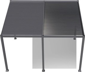 Félnyeregtetős bioklimatikus pergola lamelákkal 3 x 4 M