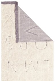 Krémszínű mosható kézi szövésű pamut gyerek szőnyeg 120x160 cm ABC – Lorena Canals