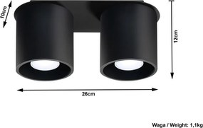 SOLLUX SL-0054 ORBIS Hengeres Mennyezeti Lámpa Fekete GU10 IP20