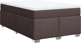 vidaXL sötétbarna szövet rugós ágy matraccal 120 x 190 cm