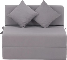 Összecsukható matrac/fotel, 2v1, világosszürke, PELOS