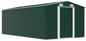 vidaXL zöld fém kerti fészer 257 x 489 x 181 cm