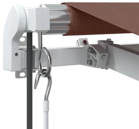 barna automata kihúzható LED-es napellenző 400x350 cm