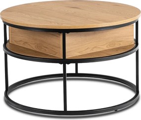 ASTUR dohányzóasztal 80 cm – arany tölgy/fekete