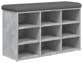 betonszürke szerelt fa cipőtároló pad 82 x 32 x 50 cm