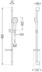 Mexen zuhanygarnitúra DS05, króm / fehér, 785054583-00