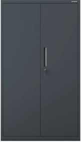 MEGAN moduláris többfunkciós fém szekrény lábazaton, antracit, 1600 x 900 x 400 mm