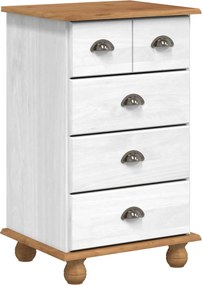 vidaXL Fiókos Szekrény ASKIM Fehér 45,8 x 40 x 79 cm Tömör fenyőfa