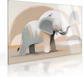 Üveg kép - Elefánt pasztell színekben (70x50 cm)