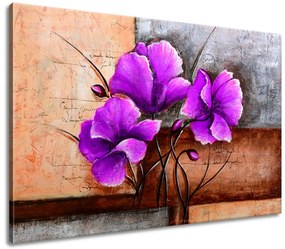 Gario Kézzel festett kép Gyönyöru lila pipacs Méret: 120 x 80 cm