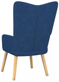 vidaXL kék szövet pihenőfotel lábtartóval
