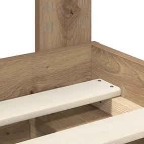 vidaXL Ágykeret matracmal Művészi tölgy 150 x 200 cm Tömör fenyőfa