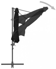 fekete konzolos napernyő acélrúddal 300 cm