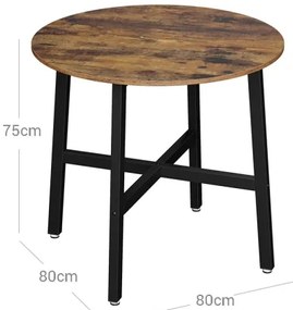 Étkezőasztal ELDUR barna/fekete