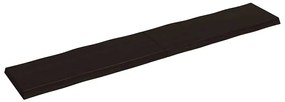 sötétbarna kezelt tömör asztallap 220x40x(2-6) cm