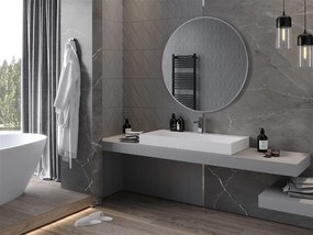 Mexen Loft, kerek fürdőszobai tükör 100 cm, keret színe szálcsiszolt acél, 9850-100-100-000-10