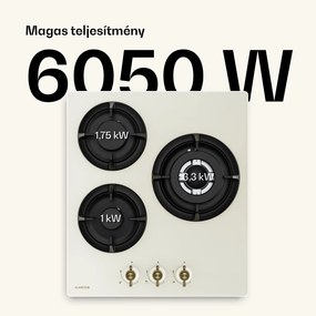 Klarstein Victoria gázfőzőlap | 3 alumínium égő | földgázzal és PB-gázzal kompatibilis | 6050 W | 45 cm