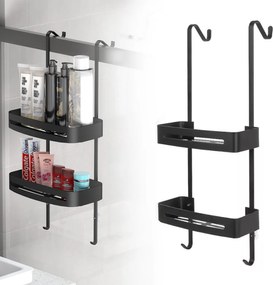 Fürdőszobai Polc zuhany alatt fürdőszoba akasztós-rozsdamentes acél-fekete