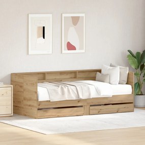 Napágy Fiókokkal Ipari Tölgy Ipari Fa 90 x 200 cm Masszív