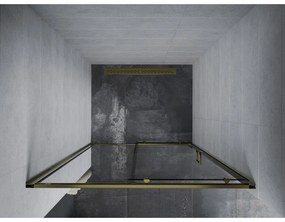 Mexen Apia, nyitható tolóajtó 130 x 190 cm, 5 mm átlátszó üveg, arany profil, 845-130-000-50-00