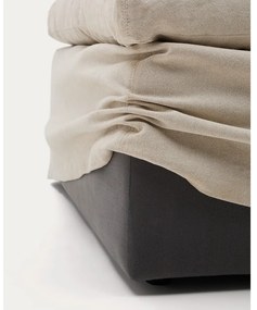 Bézs len lábtartó Zenira – Kave Home