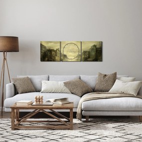 Egy nyugati város képe (órával) (90x30 cm)