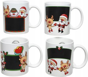 Karácsonyi kerámia bögre karácsonyi rénszarvas táblával