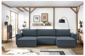 Sötétkék sarokkanapé ("U" alakú) Nihad – Bobochic Paris