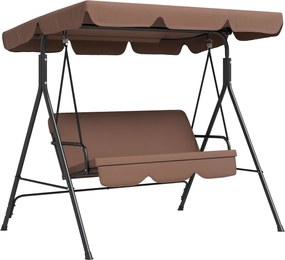 Outsunny Hollywood Hintaülés Állítható Napernyővel, 3-Fős Kerti Hintaültetés Csúszásmentes Talpakkal, Vízálló Hinta Pad 200 kg-ig, Kertbe, 172x110x153