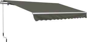 Outsunny Karos Kihúzható Napellenző 350x250 cm Terasz Napernyő Vízálló és UV-védett Fém Kurblival Kültéri Rolós Napellenző | Aosom