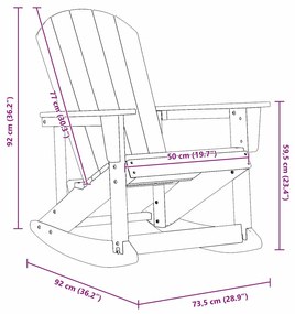 Adirondack hintás székek 2 pcs Fekete HDPE