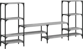 vidaXL szürke sonoma színű szerelt fa TV-szekrény 206,5x28,5x95 cm