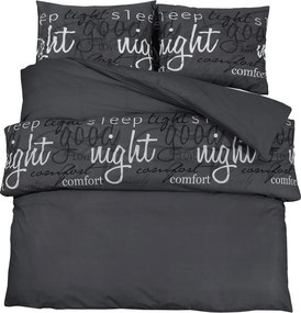 vidaXL fekete pamut ágyneműhuzat-garnitúra 200 x 200 cm