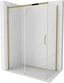 Mexen Omega Zuhanykabin Toló ajtóval    140 x 80 cm,  átlátszó üveg, arany  - 825-140-080-50-0 Toló ajtós