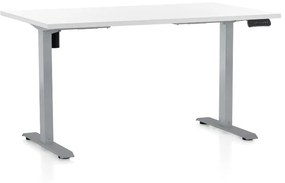 OfficeTech B állítható magasságú asztal, 120 x 80 cm, szürke alap, fehér