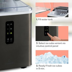 Klarstein Albaron Supreme, jégkocka készítő, golyó alakú, 12 kg/24 h, 1,5 L tartály, rozsdamentes acél