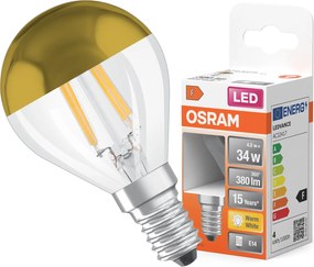 Led izzó P45 Golyó E14 4W 34W 380lm 2700K Meleg 300° Arany Filament
