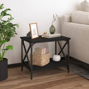 Fekete színű szerelt fa kisasztal 55 x 38 x 45 cm