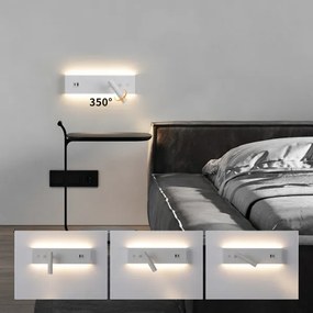 Brilagi-LED NOCTIS fali spotlámpa USB-porttal LED/3W/230V+LED/9W fehér