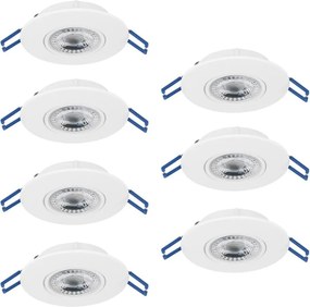 Eglo 300186 - 7 db-os szett GEDREZ beépíthető lámpa LED/4,9W/230V, átm. 9 cm, fehér