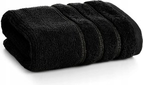 Fürdőlepedő 50X90 fekete, dekoratív varrásokkal, modern