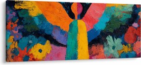 Kép - Absztrakt angyal virágokkal (120x50 cm)