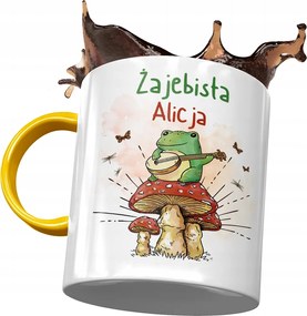 Sárga Bögre Alice Barátnőjének Feleség Barátnőjének Nyomtatott Fotóval