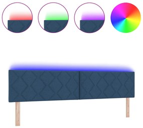 LED háttámla gyémánt blokk mintával Kék 200 cm Szövet