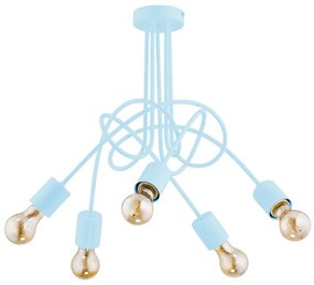 Gyermek felületre szerelhető csillár TANGO 5xE27/60W/230V kék